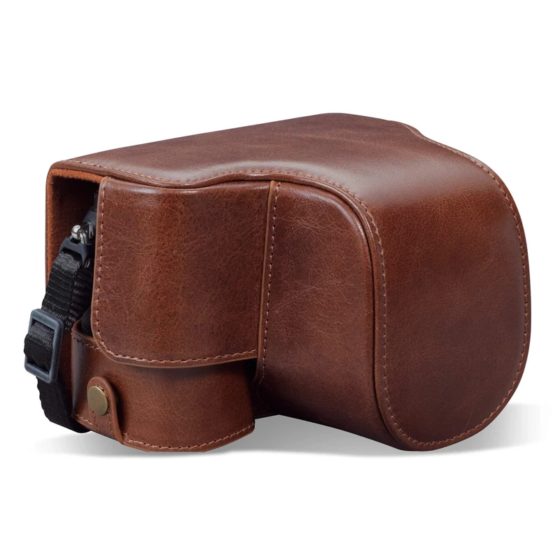 MegaGear MG1953 Ever Ready Genuine Leather Camera Case Compatible with Sony Alpha 7C, A7 C (28-60MM) - Brown