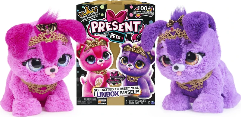 Present Pets, Princess Puppy Interactive Plush Toy with Over 100 Sounds and Actions (Style May Vary), Kids’ Toys for Girls Aged 5 and above - Image 1