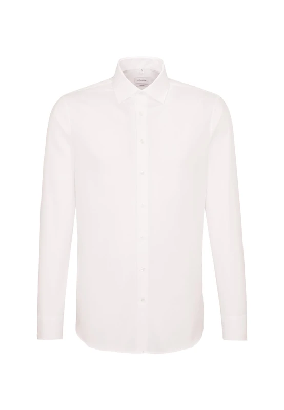 Seidensticker Men's Business Shirt - Slim fit - Easy to Iron - Kent Collar - Long Sleeves - Cotton Blend White