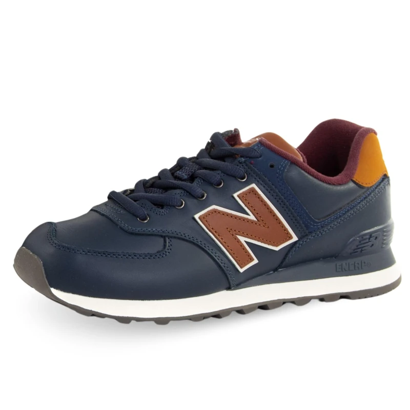 New Balance Men's 574 Shoes, NB Navy/Classic Burgundy, 8/M