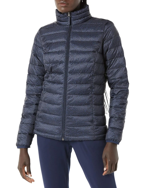 Amazon Essentials Women's Lightweight long-sleeved, water-resistant, packable puffer jacket (available in plus size), Navy Cheetah, XL Plus