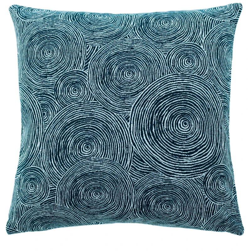 Cushion Cover Light Blue | Woven (1 Piece) 45 x 45 cm | Modern Circles | Decorative Cushion Cover | Living Room Bedroom Decoration - Image 1