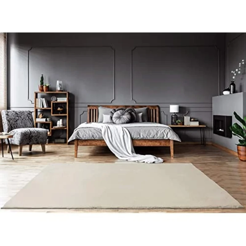 Mia's Teppiche Bella Living Room Rug, High Pile 160 x 230 cm, Crème