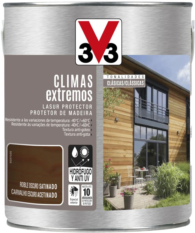 V33 Protector Deco De La Madera Climas Extreme Roble Oscuro 2.5 L