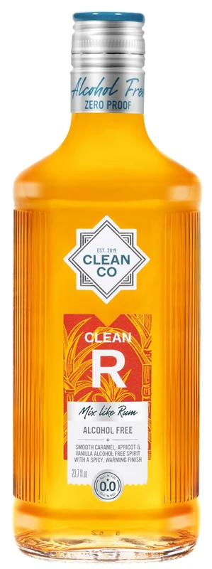 CleanCo | Clean R | Non Alcoholic Rum Alternative | Golden Spiced | Clean Rum | Low Carb & Diet Friendly | 70cl Bottle | Non Alcoholic Spirit | Vegan, Gluten-Free Formula