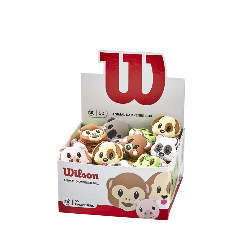 Wilson Tennis Vibration Dampeners, Animal Motifs, Rubber, Multi-Coloured, 50 pcs. - Image 1
