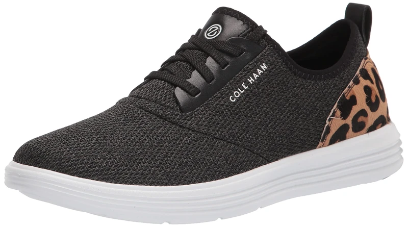 Cole Haan Women's Grandsport Journey, Black Knit/Optic White, 4.5