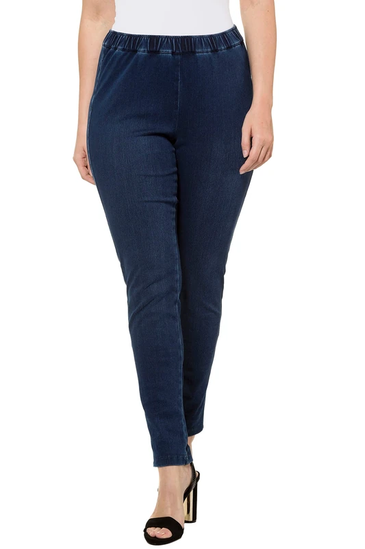 Ulla Popken Women's Jersey Jeans Trousers, darkblue, 24