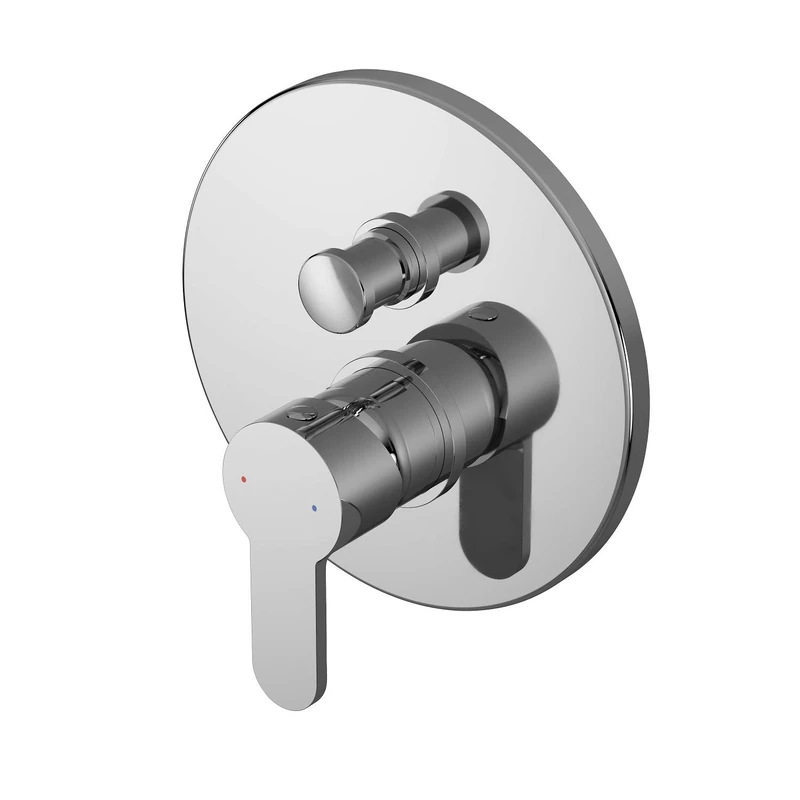 Nuie ARVMV12 Arvan Modern Bathroom Round Concealed Manual Shower Valve with Diverter and Lever Handle, 170mm, Chrome