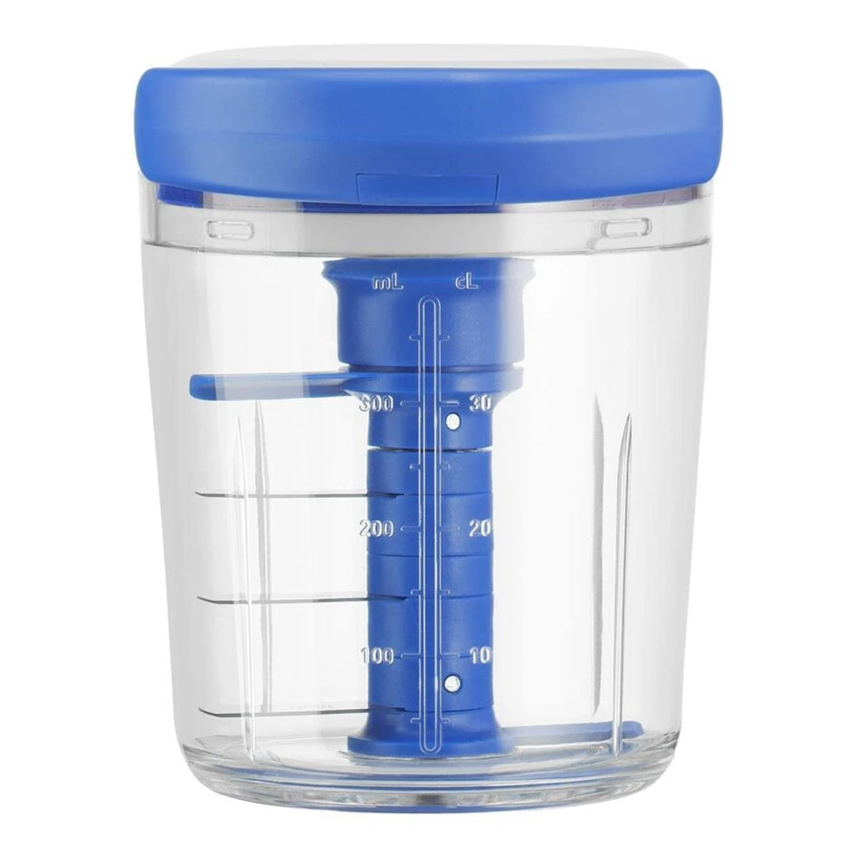 Jamie Oliver by Tefal K1644344 Chop and Shaker Without Electricity Multi Chopper Universal Chopper for Vegetables, Fruit, Onions, Nuts, Garlic, White/Blue, Capacity 450 ml