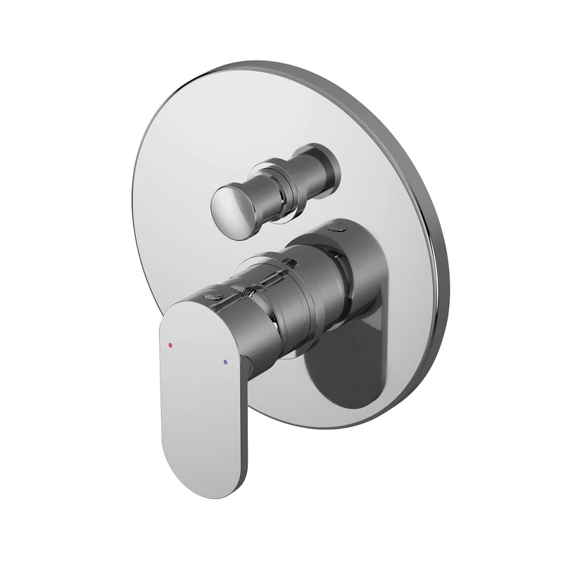 nuie BINMV12 Binsey | Modern Bathroom Round Concealed Manual Shower Valve with Diverter and Lever Handle, 170mm, Chrome