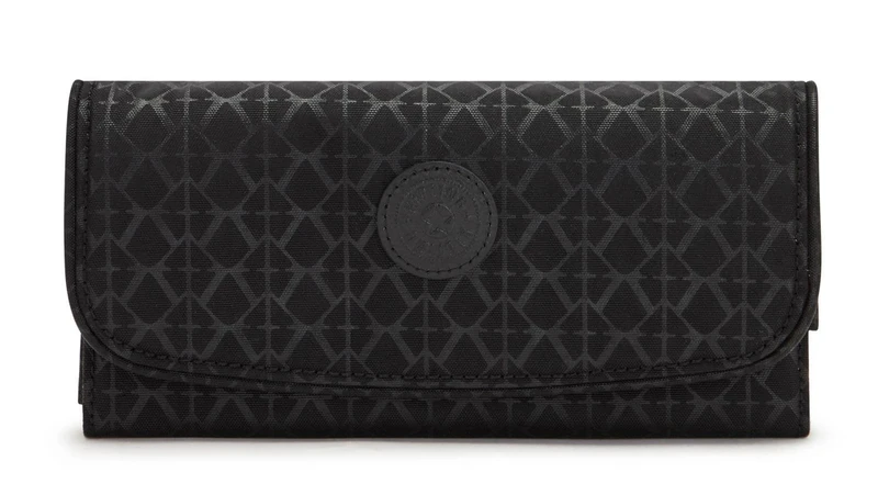 Kipling MONEY LAND Large Wallet, Signature Emb (Black)