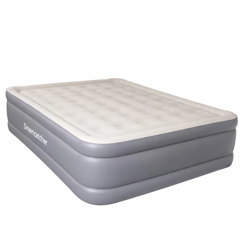 Dreamcatcher Premium Inflatable Mattress King Air Bed 218x165x50cm. Dark Grey Blow Up Bed Air Mattress with Built in Electric Pump & Airbed Storage Bag Included