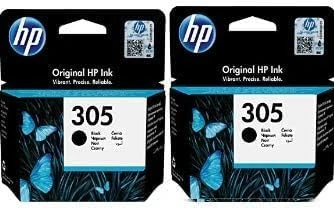 HP 305 2-pack Black Original Ink Cartridges (packing may vary)
