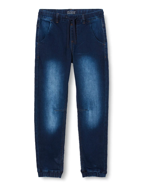 MINYMO Boys' Jeans Stretch Loose Fit Pants, Dark Denim Blue, 86