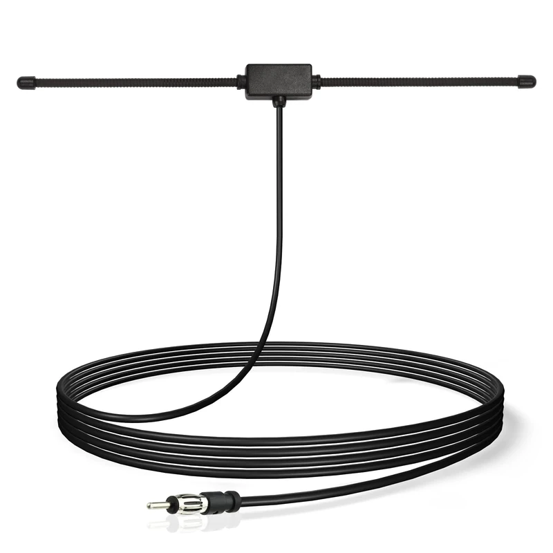 Bingfu Car FM Radio Antenna Aerial DIN Plug Universal Car Stereo FM Antenna Patch Windshield Paste Antenna with 3M Extension Cable for Vehicle Car Truck SUV Radio Stereo Head Unit Receiver Tuner