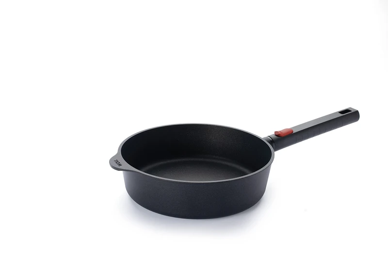 Woll Diamond Logic XR High Rim Pan Inductive Diameter 24 cm Height 7 cm with Removable Handle Suitable for All Hob Types Cast Aluminium Non-Stick Coating Oven-Proof Black