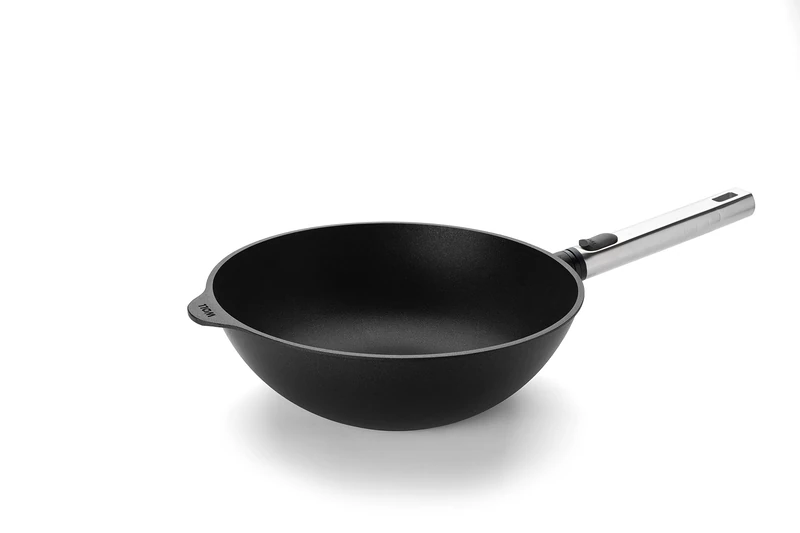 Woll Diamond Logic XR Pro Wok and Stirring Pan with Stainless Steel Handle Inductive Diameter 28 cm Height 10 cm with Removable Stainless Steel Handle Suitable for All Hobs Cast Aluminium Non-Stick