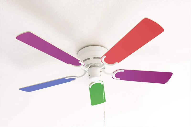 Extra flat ceiling fan Kisa Multicolor white