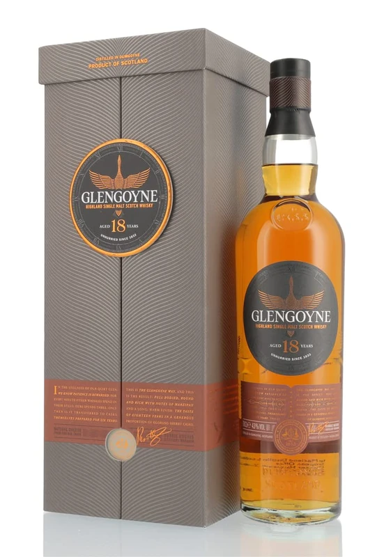 Glengoyne 18 Year Old | Highland Single Malt Scotch Whisky | 70cl 43% ABV | Award-Winning Whisky Distilled Slowly in First Fill Sherry Casks | Ideal for Gifting