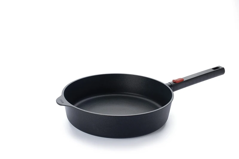 Woll Diamond Logic XR High Rim Pan Inductive Diameter 28 cm Height 7 cm with Removable Handle Suitable for All Hob Types Cast Aluminium Non-Stick Coating Oven-Proof Black