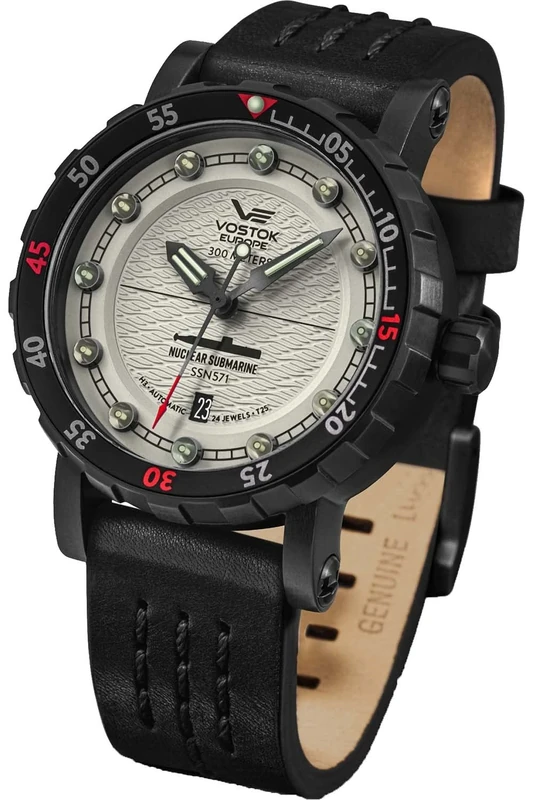 Vostok Europe Men's Automatic Watch SSN-571 Nuclear Submarine Black NH35-571C607, Strap.