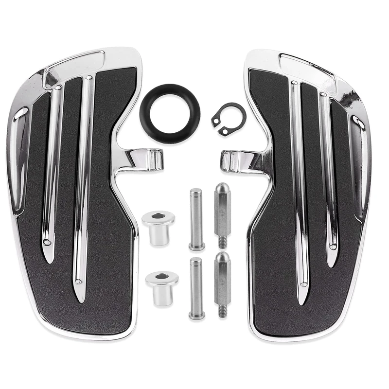 Motorcycle Footrests Motorcycle Front Rider Floor Boards Aluminum Motorcycle Footrests Durable for Indian Scout/Sixty/Bobber 2015(2#)