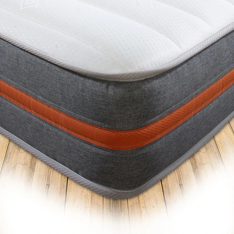 Starlight Beds Eclipse Comfort, Hybrid Sprung Kingsize Memory Foam Mattress. Maximum Value Kingsize Mattress, Soft, 7.5 Inch Deep (Grey/Orange) (5ft x 6ft6)