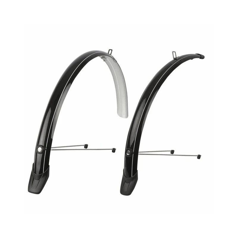 Polisport 8628100001 - Towny - Mudguard Set for 26” Wheels, 51mm Section, Optimal Coverage with Nose and Rear Spoiler, Black
