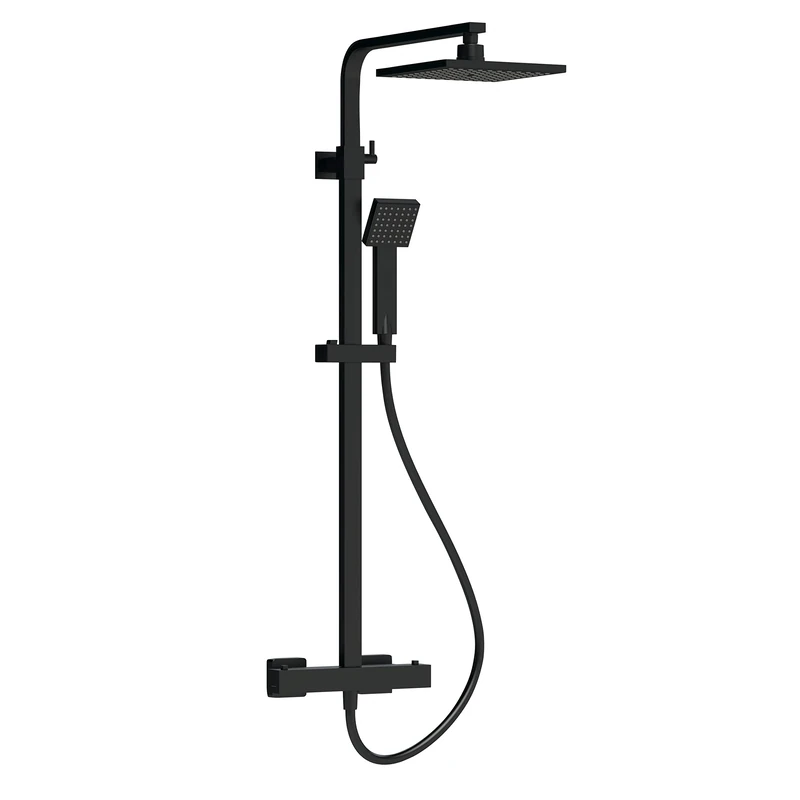 Nuie JTY486 Modern Bathroom Square Thermostatic Bar Shower with Telescopic Kit