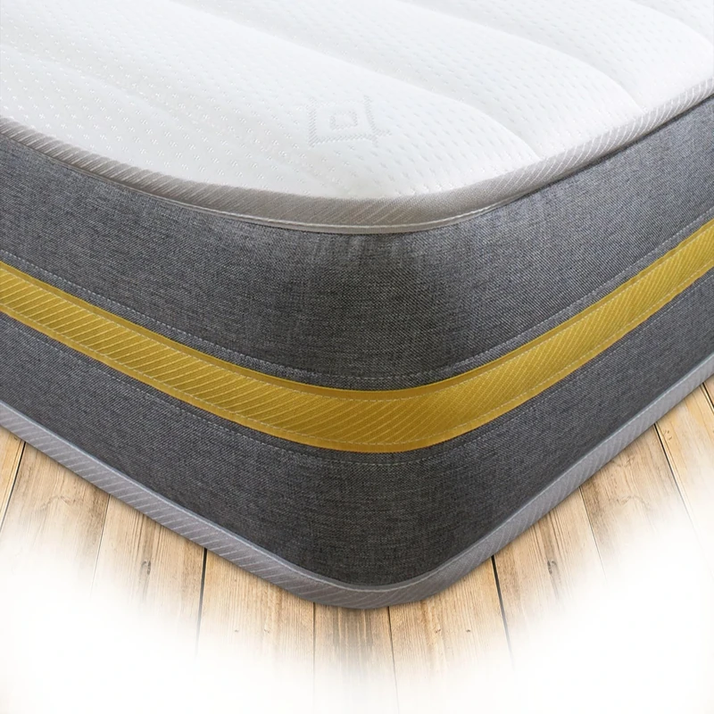 Starlight Beds Lunar Luxe, Sprung Hybrid European Small Single Memory Foam Mattress. Maximum Value Mattress, Soft, 7.5 Inch Deep (Grey/Yellow) (80cm x 200cm)