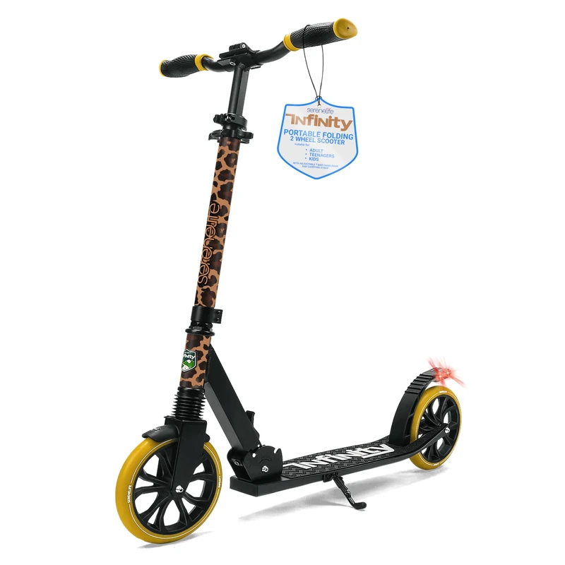 SereneLife Folding Kick Scooter, Kick Scooter for Kids Ages 8–12, Boys, Girls, Teenagers 11–15, Stunt Folding Scooter, Adult Scooter with Big Wheels, Lightweight & Adjustable