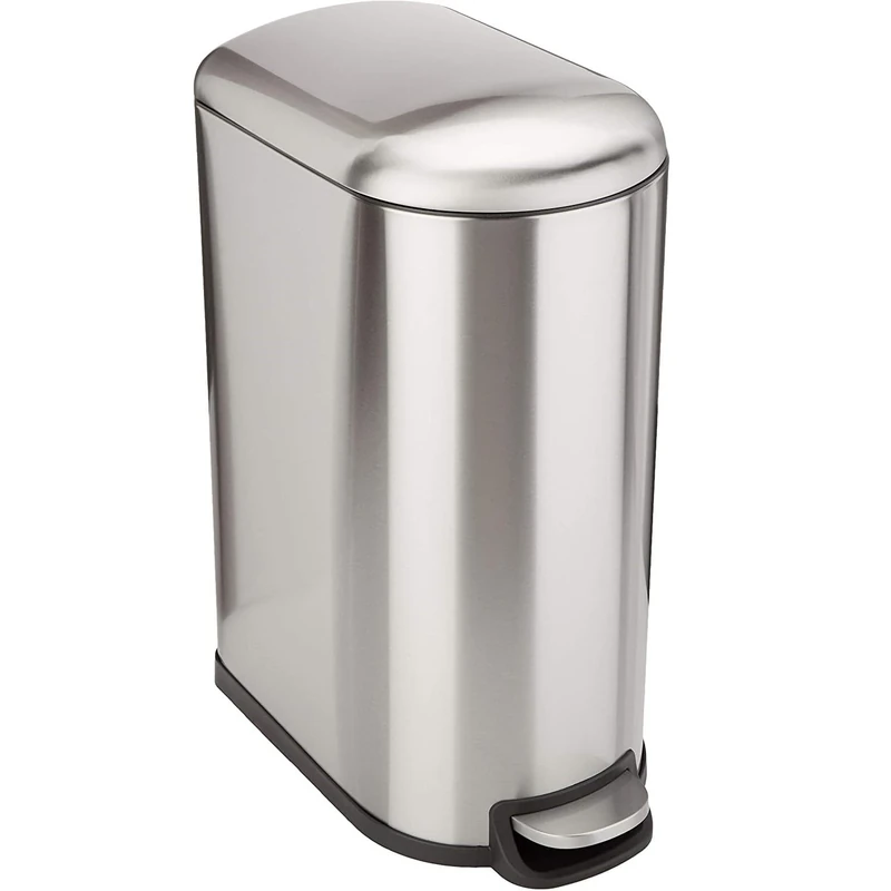 KITCHEN MOVE FULLER Narrow Kitchen Pedal Bin 40L Brushed Stainless Steel Design