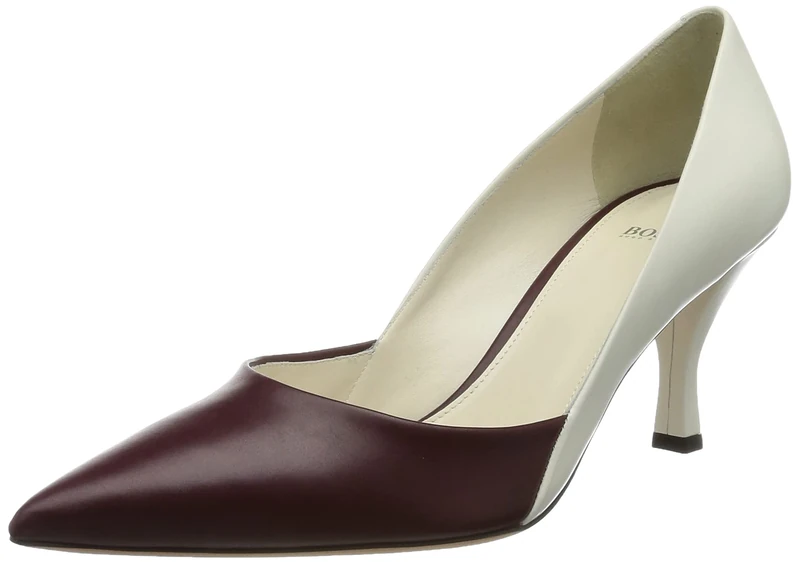 BOSS Women's Olivia ContrPump70-C Pump, Dark Red603, 5 UK