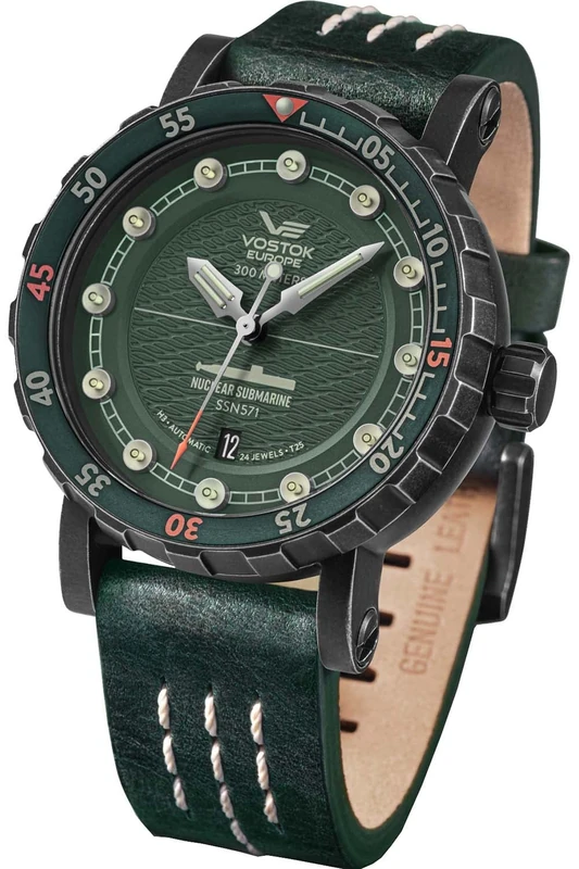 Vostok Europe Men's Automatic Watch SSN-571 Nuclear Submarine Dark Green NH35-571F608