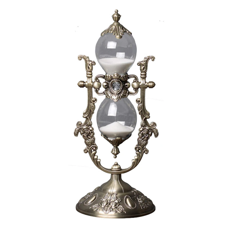 Hourglass Timer, 15 Minutes Embossed Golden Hourglass Timer,Used for Vintage Home Decoration, Office/Desk Decoration, Kitchen Wedding Gifts (P1-G42U-8VJR)