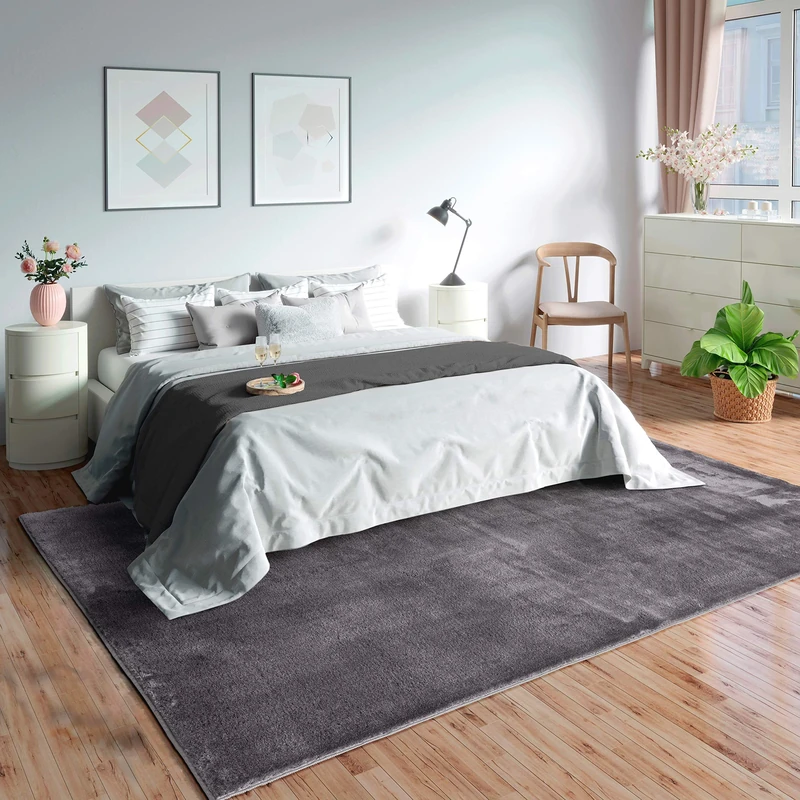 Mias Teppiche Olivia Living room/bedroom rug - washable - 160x220 cm, Dark Grey
