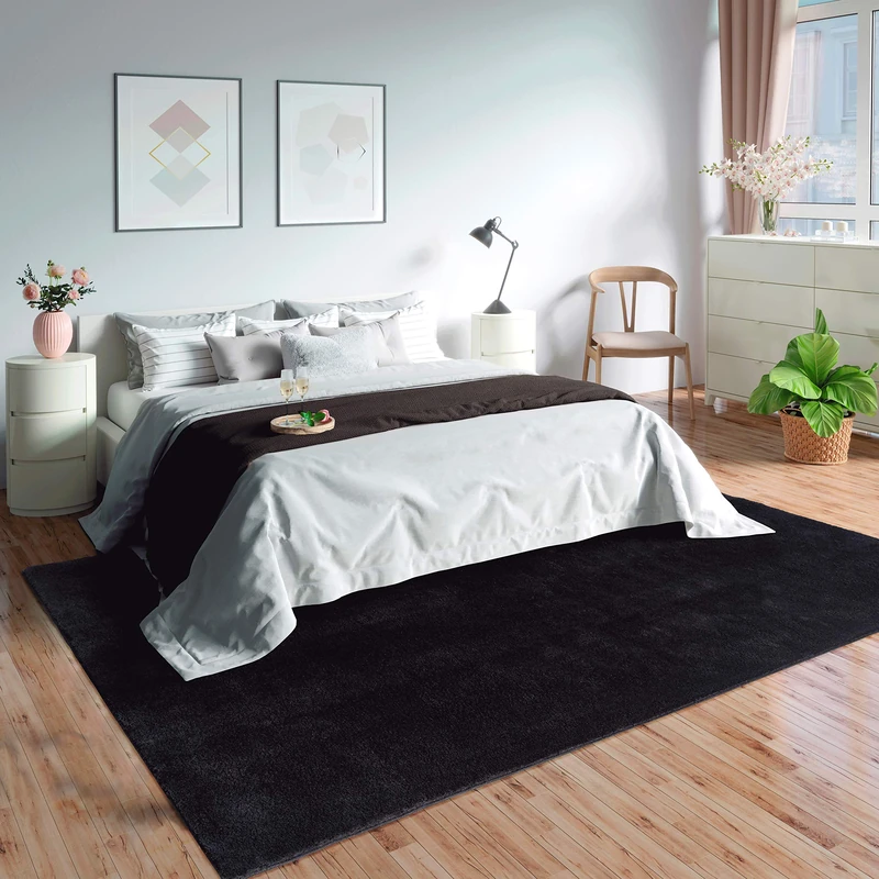 Mias Teppiche Olivia Living room/bedroom rug - washable - 120x160 cm, Black