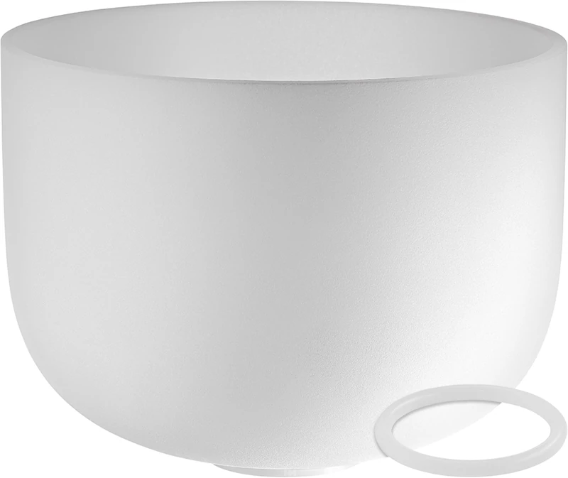 Sonic Energy Crystal Singing Bowl – 13“ Sacral Chakra – 432 Hz Tuning, Note D4 – For Meditation, Yoga, Sound Healing – Silicone Ring included (CSB13D) - Image 1