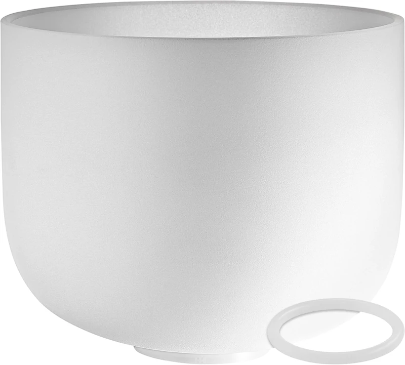 Sonic Energy Crystal Singing Bowl – 11“ Heart Chakra – 432 Hz Tuning, Note F4 – For Meditation, Yoga, Sound Healing – Silicone Ring included (CSB11F)