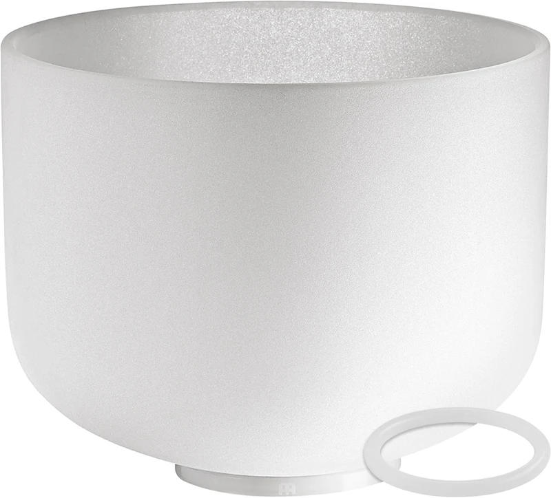 Sonic Energy Crystal Singing Bowl – 10“ Sacral Chakra – 432 Hz Tuning, Note D4 – For Meditation, Yoga, Sound Healing – Silicone Ring included (CSB10D)