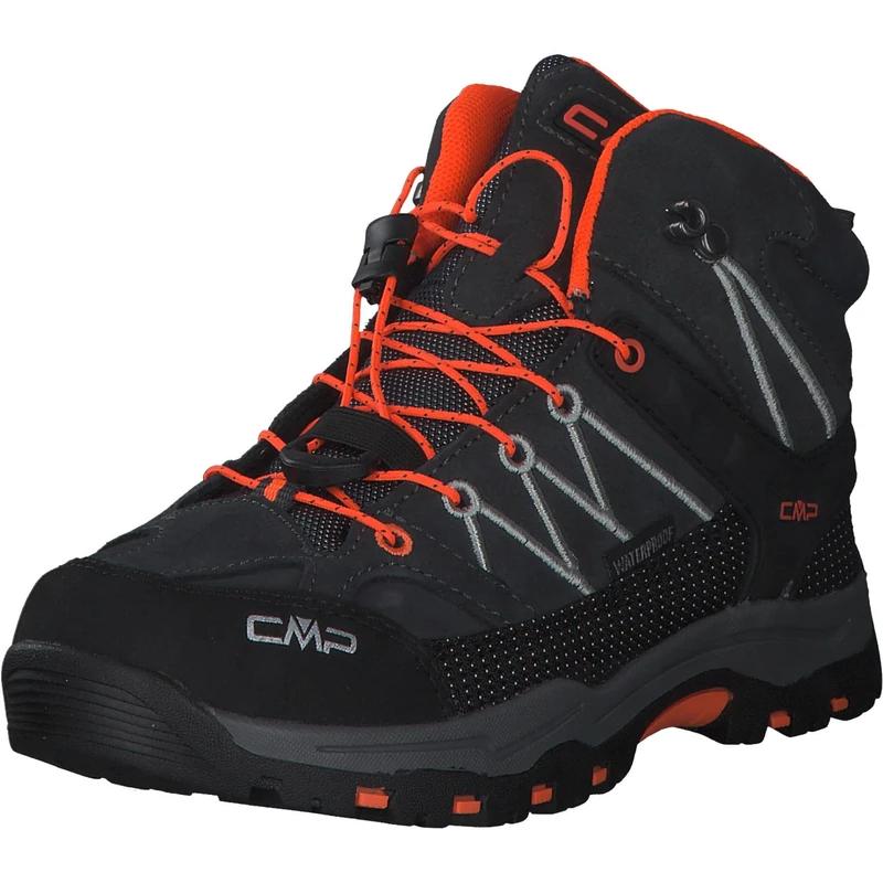 CMP Kids Rigel MID Trekking Shoes WP, Anthracite Flash Orange, 6 UK