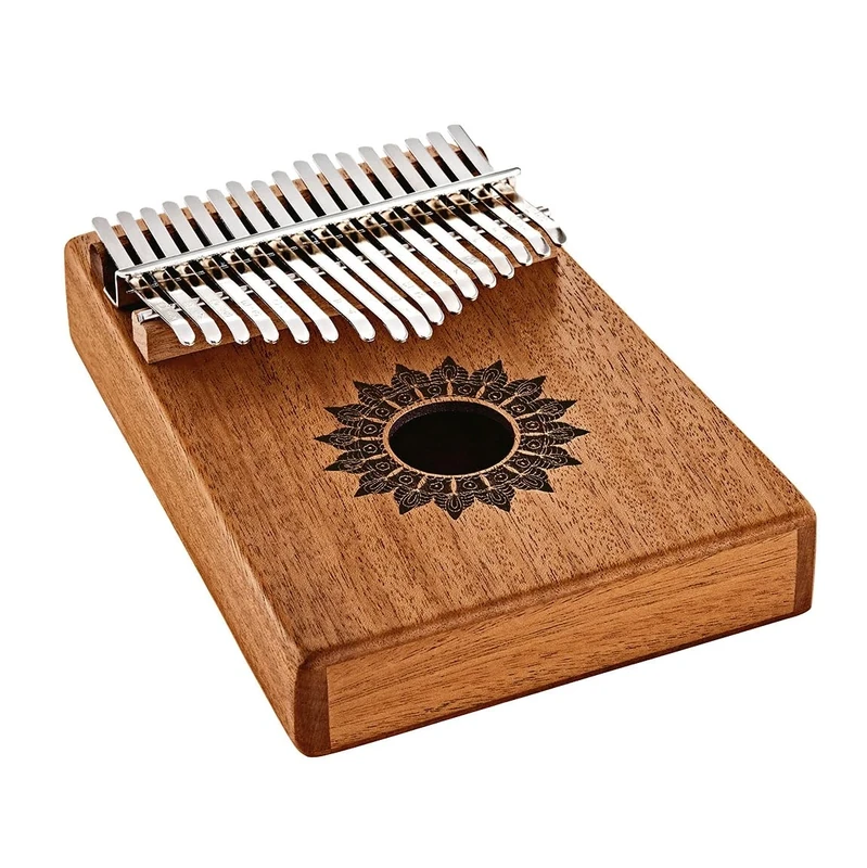 Sonic Energy Sound Hole Kalimba – 17 notes in C Major – For Meditation, Yoga, Percussion – Mahogany Wood – Including Accessories (KL1708H)