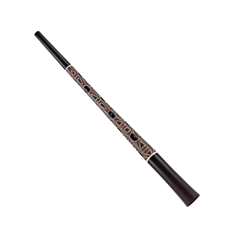 Sonic Energy Sliced Pro Didgeridoo – Travel instrument with screw mechanism – Tuning E – Mahogany wood, black dotted (DDPROFPE)