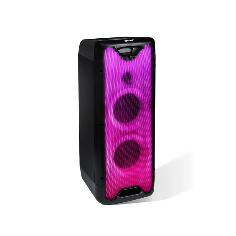 Gemini GLS-550 Portable Bluetooth Party Speaker with 800W Peak Power (50W RMS), Bass Boost, RGB LED Light Show, Hi-Fi Wireless Streaming, Rechargeable Battery, Microphone & Remote Included