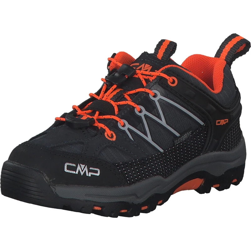 CMP Rigel Low Trekking Shoe Wp, Walking shoe, Antracite-Flash Orange,