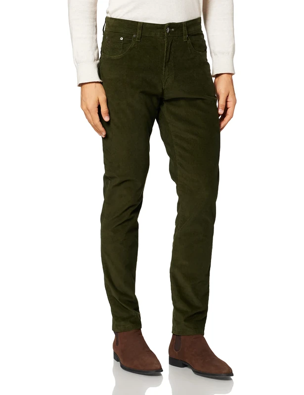 Hackett London Men's Cord 5 Pieces Pants, 665green, 38W/32L