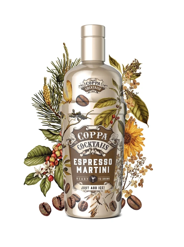 Coppa Cocktails Ready-to-Drink Espresso Martini | Easy Premium Pre-Mixed | Just Add Ice | 14,9% ABV | 70cl