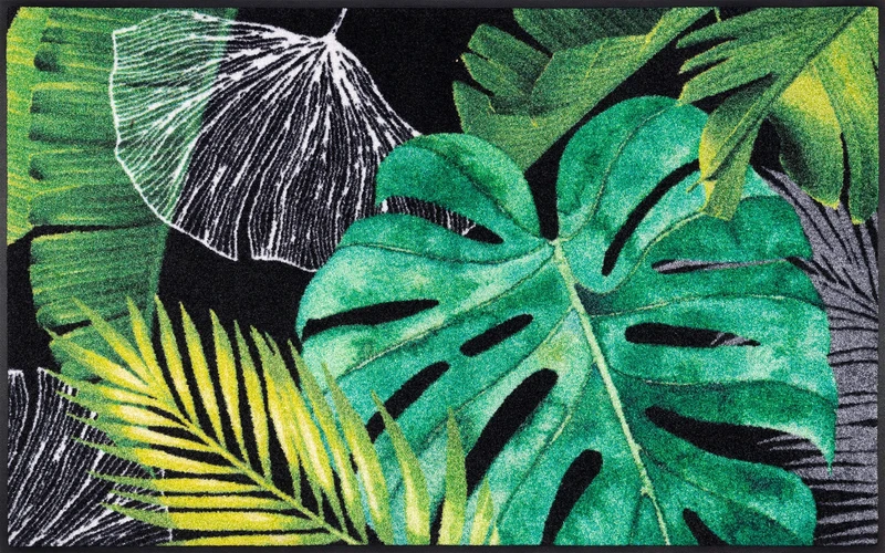 Wash+Dry Doormat, Polyamide Back: Nitrile Rubber, Green, 75 x 120 cm