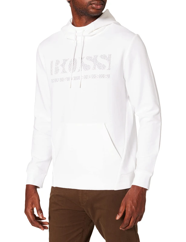 BOSS Men's Soody 2 Hooded Sweatshirt, White100, L